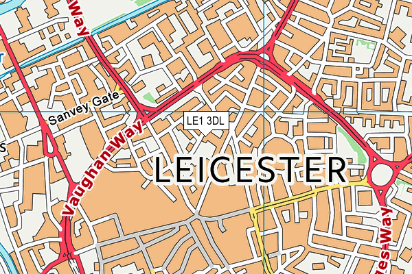 LE1 3DL map - OS VectorMap District (Ordnance Survey)