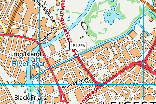 LE1 3EA map - OS VectorMap District (Ordnance Survey)