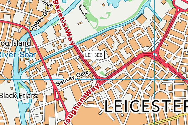 LE1 3EB map - OS VectorMap District (Ordnance Survey)