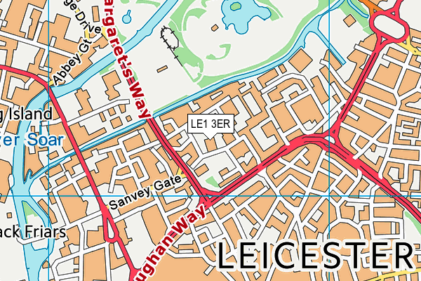 LE1 3ER map - OS VectorMap District (Ordnance Survey)