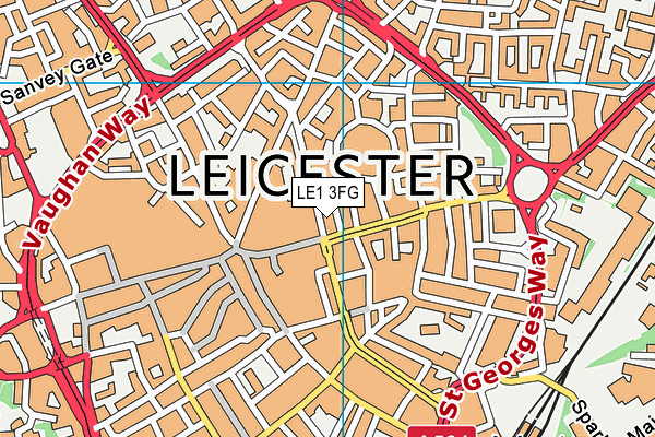 LE1 3FG map - OS VectorMap District (Ordnance Survey)