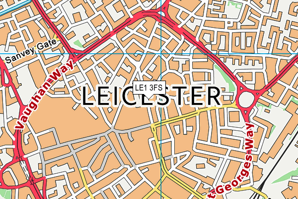 LE1 3FS map - OS VectorMap District (Ordnance Survey)