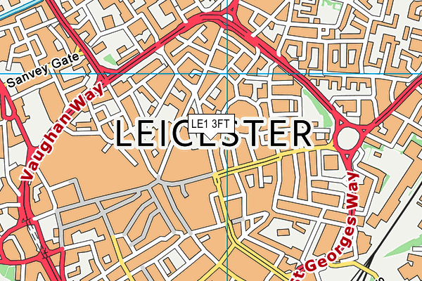 LE1 3FT map - OS VectorMap District (Ordnance Survey)