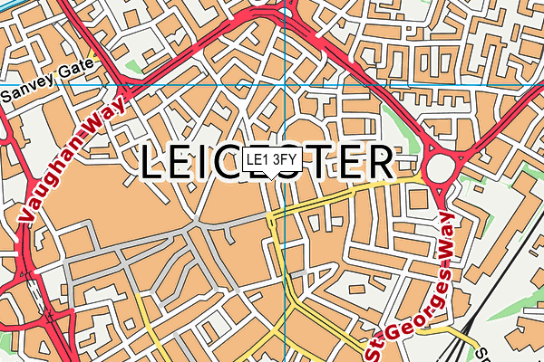 LE1 3FY map - OS VectorMap District (Ordnance Survey)