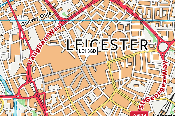 LE1 3GD map - OS VectorMap District (Ordnance Survey)