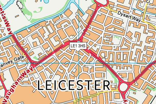 LE1 3HS map - OS VectorMap District (Ordnance Survey)