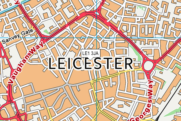 LE1 3JA map - OS VectorMap District (Ordnance Survey)