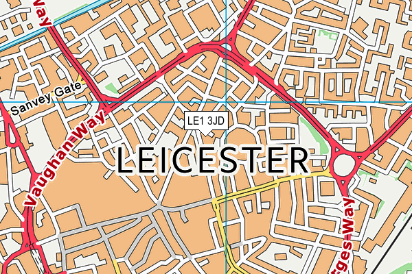 LE1 3JD map - OS VectorMap District (Ordnance Survey)