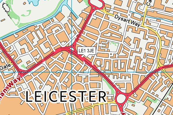 LE1 3JE map - OS VectorMap District (Ordnance Survey)