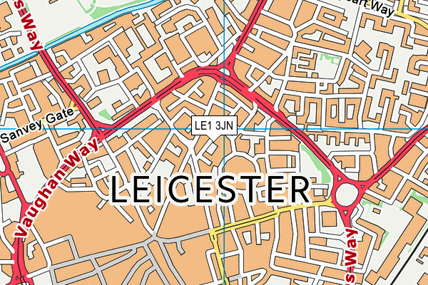 LE1 3JN map - OS VectorMap District (Ordnance Survey)