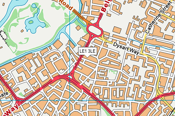 LE1 3LE map - OS VectorMap District (Ordnance Survey)