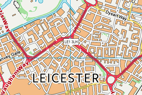 LE1 3LH map - OS VectorMap District (Ordnance Survey)