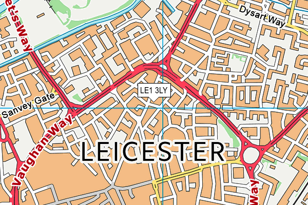 LE1 3LY map - OS VectorMap District (Ordnance Survey)