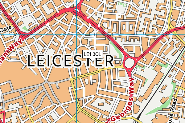 LE1 3QL map - OS VectorMap District (Ordnance Survey)