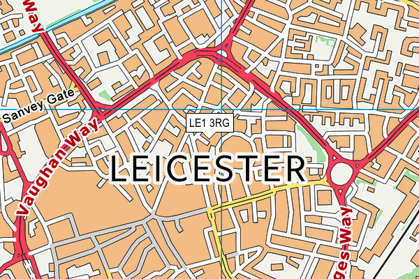 LE1 3RG map - OS VectorMap District (Ordnance Survey)