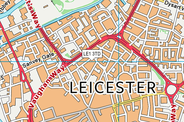 LE1 3TD map - OS VectorMap District (Ordnance Survey)