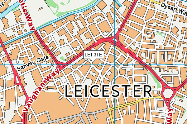 LE1 3TE map - OS VectorMap District (Ordnance Survey)