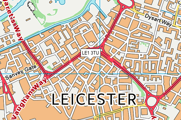 LE1 3TU map - OS VectorMap District (Ordnance Survey)