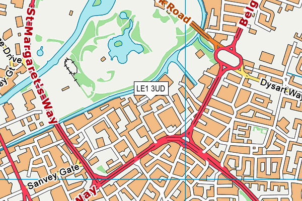 LE1 3UD map - OS VectorMap District (Ordnance Survey)