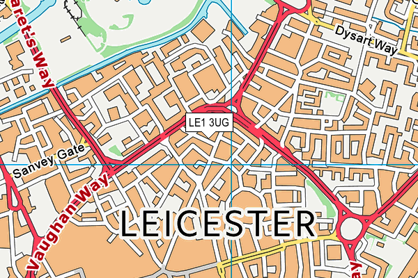 LE1 3UG map - OS VectorMap District (Ordnance Survey)