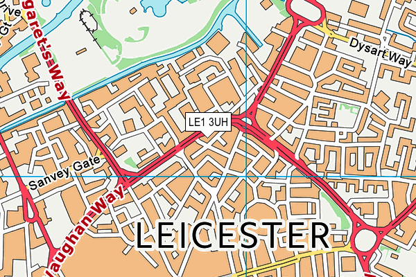 LE1 3UH map - OS VectorMap District (Ordnance Survey)