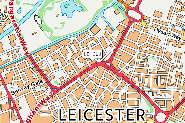 LE1 3UJ map - OS VectorMap District (Ordnance Survey)