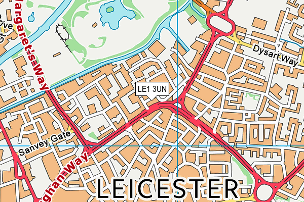 LE1 3UN map - OS VectorMap District (Ordnance Survey)