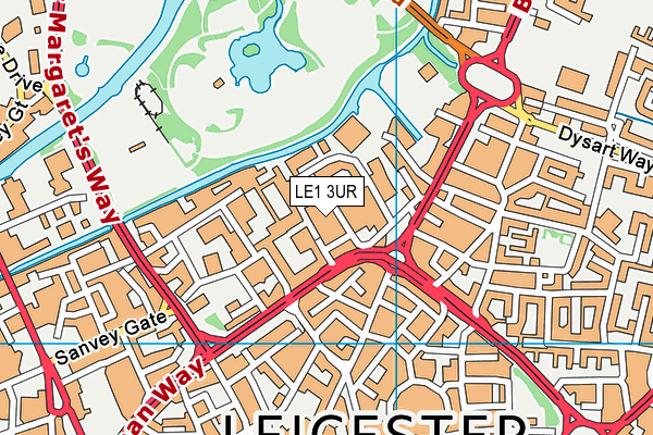 LE1 3UR map - OS VectorMap District (Ordnance Survey)