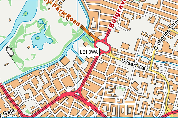 LE1 3WA map - OS VectorMap District (Ordnance Survey)
