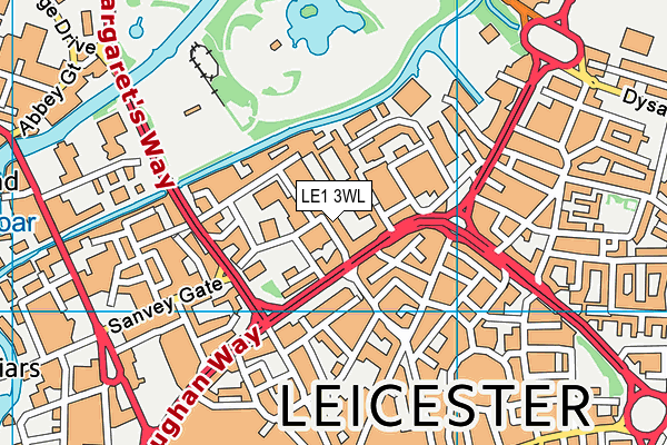 LE1 3WL map - OS VectorMap District (Ordnance Survey)