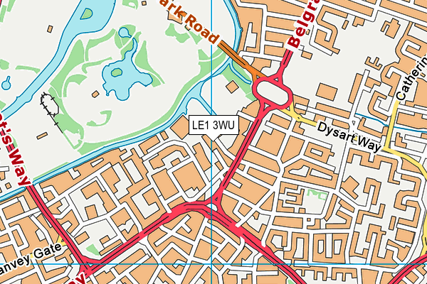 LE1 3WU map - OS VectorMap District (Ordnance Survey)