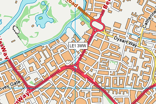 LE1 3WW map - OS VectorMap District (Ordnance Survey)