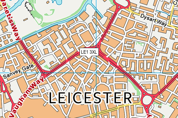 LE1 3XL map - OS VectorMap District (Ordnance Survey)