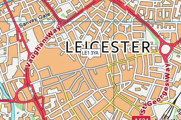 LE1 3YA map - OS VectorMap District (Ordnance Survey)