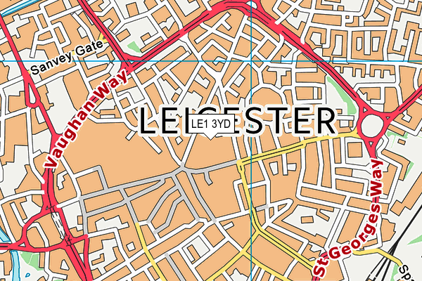 LE1 3YD map - OS VectorMap District (Ordnance Survey)