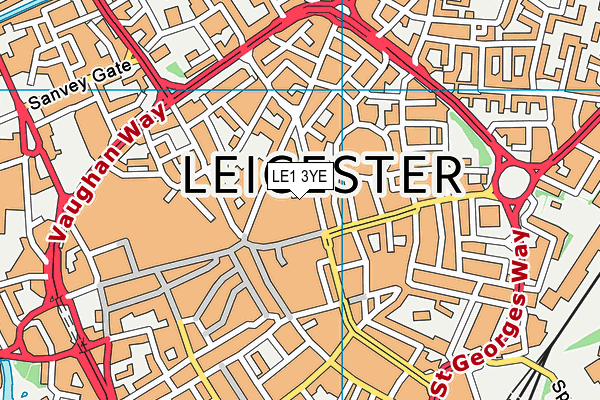 LE1 3YE map - OS VectorMap District (Ordnance Survey)