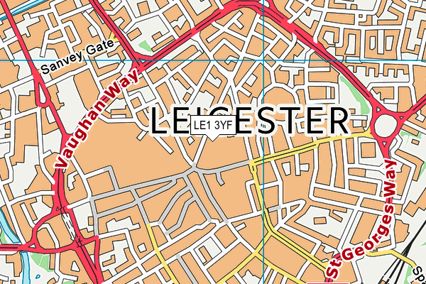 LE1 3YF map - OS VectorMap District (Ordnance Survey)