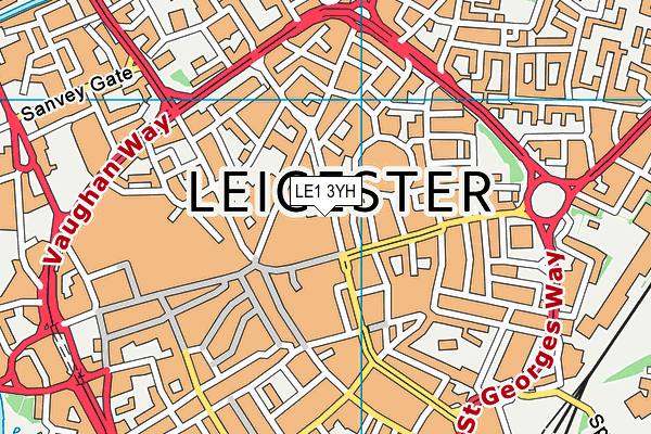 LE1 3YH map - OS VectorMap District (Ordnance Survey)