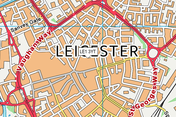 LE1 3YT map - OS VectorMap District (Ordnance Survey)