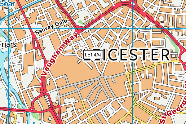 LE1 4AJ map - OS VectorMap District (Ordnance Survey)