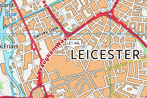 LE1 4AL map - OS VectorMap District (Ordnance Survey)