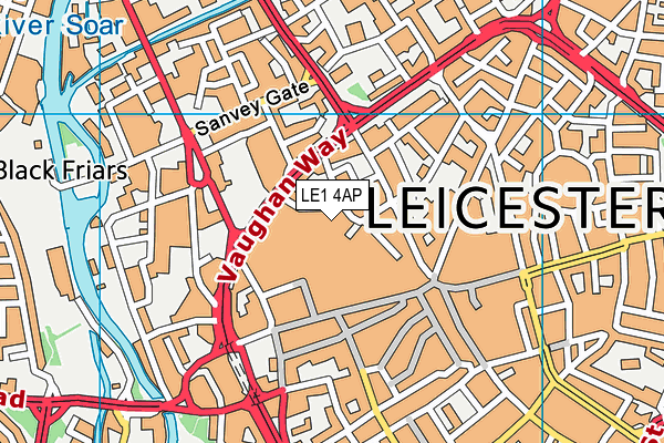 The Gym Group (Leicester Highcross) map (LE1 4AP) - OS VectorMap District (Ordnance Survey)