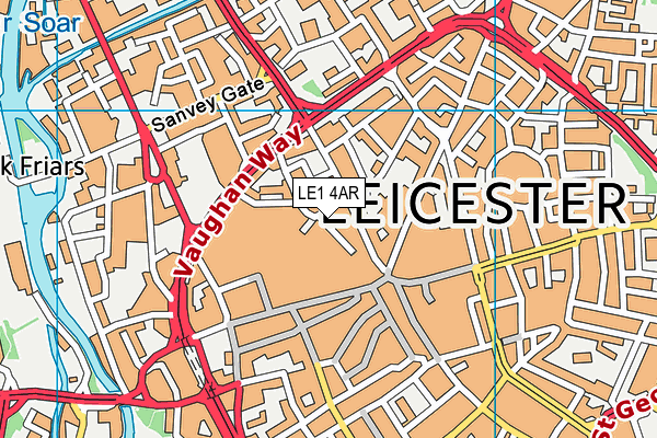 LE1 4AR map - OS VectorMap District (Ordnance Survey)