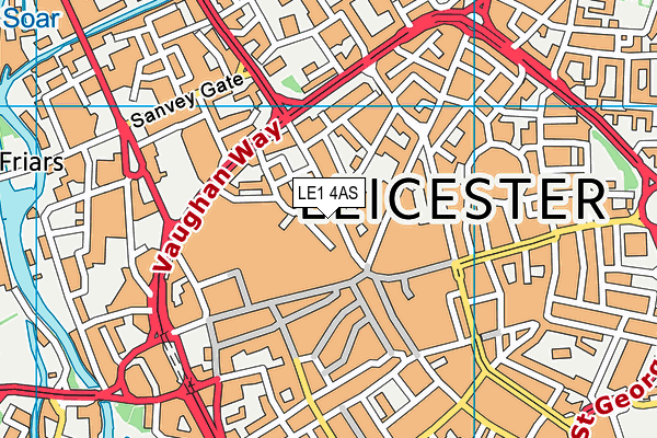 LE1 4AS map - OS VectorMap District (Ordnance Survey)