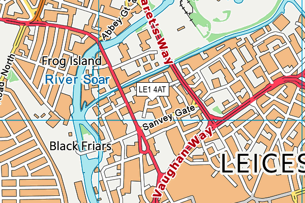 LE1 4AT map - OS VectorMap District (Ordnance Survey)