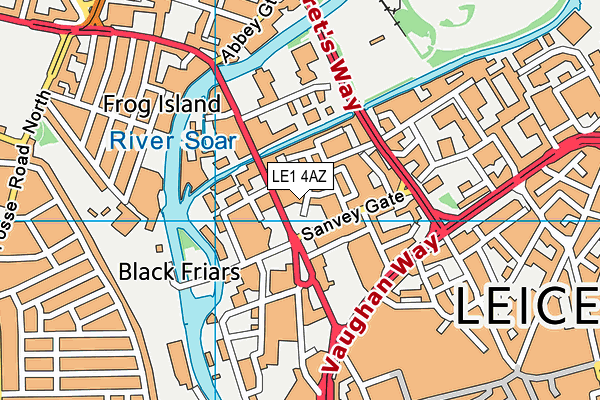 LE1 4AZ map - OS VectorMap District (Ordnance Survey)