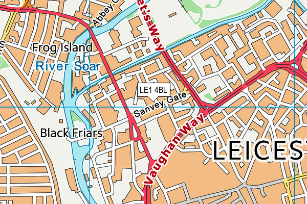 LE1 4BL map - OS VectorMap District (Ordnance Survey)