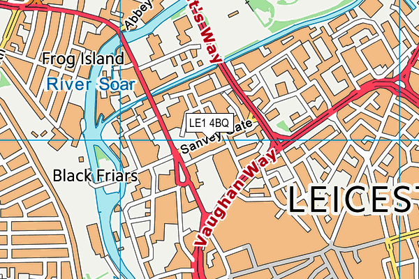 LE1 4BQ map - OS VectorMap District (Ordnance Survey)