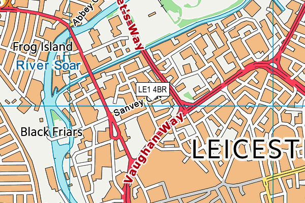 LE1 4BR map - OS VectorMap District (Ordnance Survey)