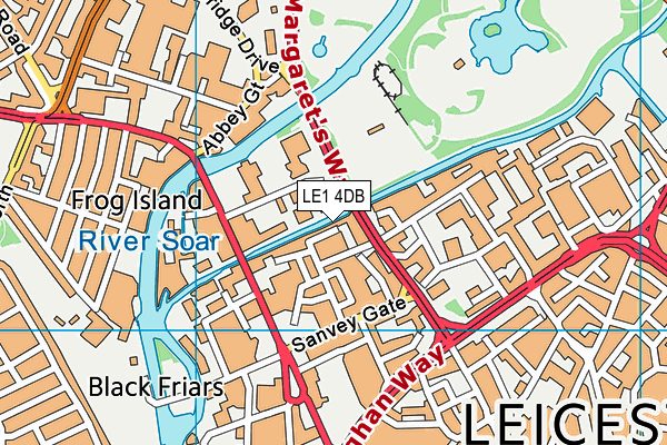 LE1 4DB map - OS VectorMap District (Ordnance Survey)